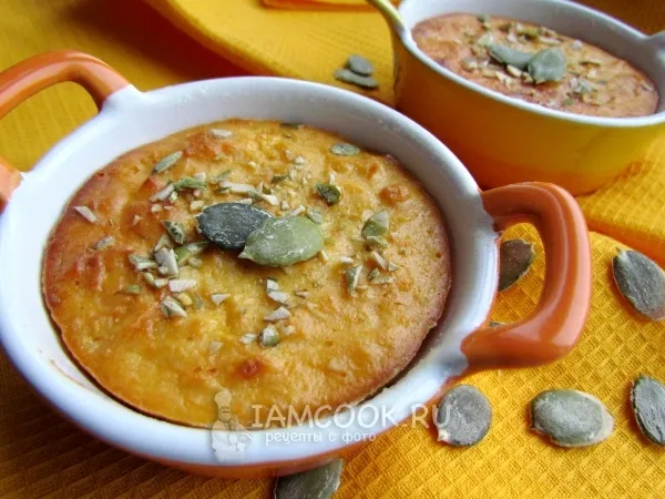 Фото блюда: Творожная запеканка с яблоком и тыквой