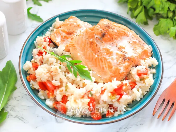 Фото блюда: Кета с рисом в духовке