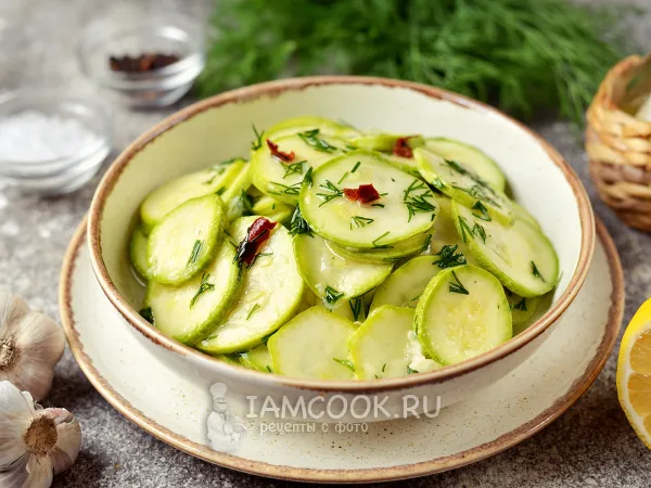 Фото готового блюда: Кабачок по-алжирски (маринованные кабачки быстрого приготовления)