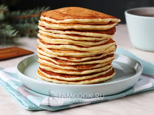 Фото готового блюда: Панкейки на дрожжах и молоке