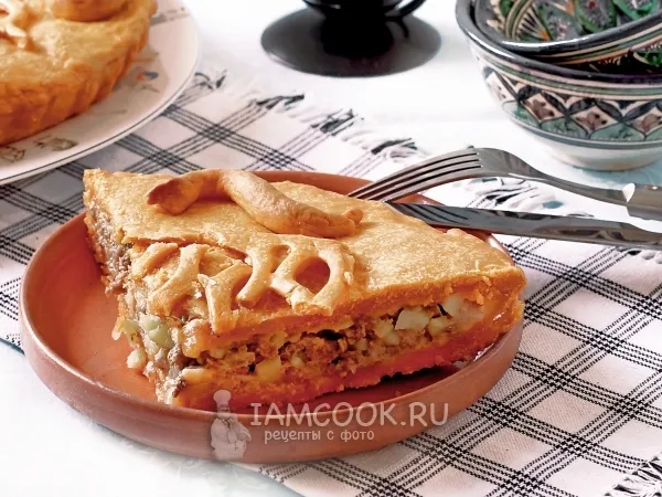 Фото блюда: Пирог с мясом на томатном соке