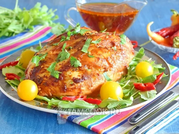 Фото готового блюда: Куриная грудка в аджике