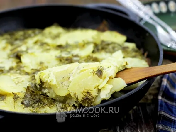 Фото блюда: Картофель в сметане, в духовке