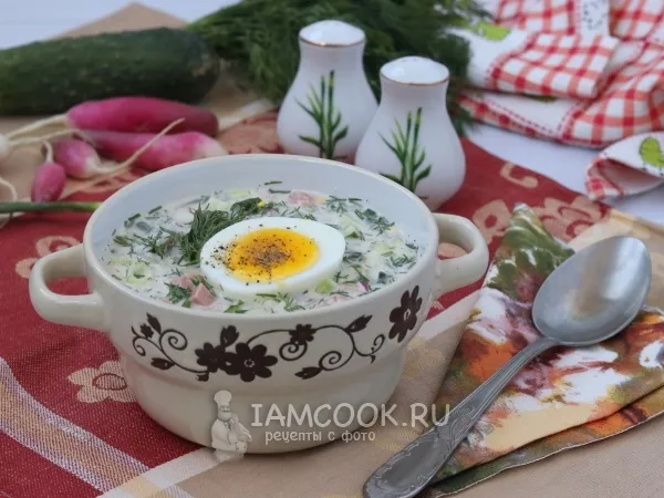 Фото блюда: Окрошка на сыворотке и сметане