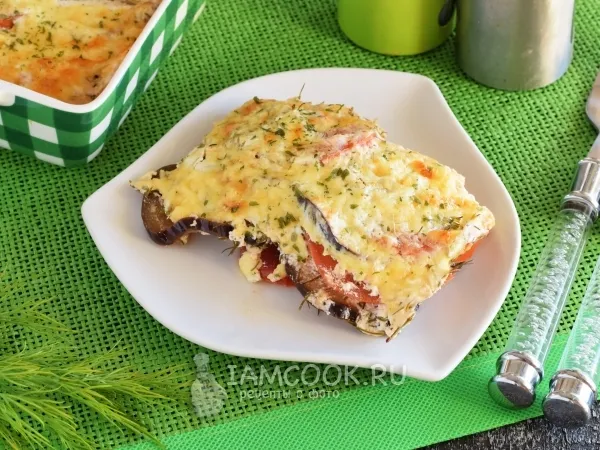 Фото блюда: Запеканка с баклажанами и помидорами в духовке