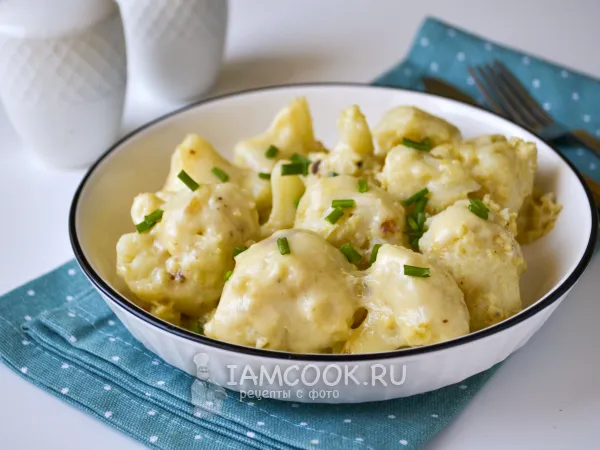 Фото блюда: Цветная капуста с сыром в мультиварке