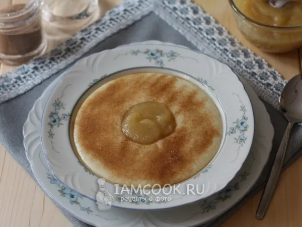Фото блюда: Манная каша с корицей и яблочным муссом
