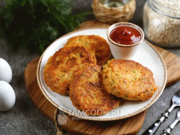 Фото готового блюда: Котлеты из овсяных хлопьев (как мясные)