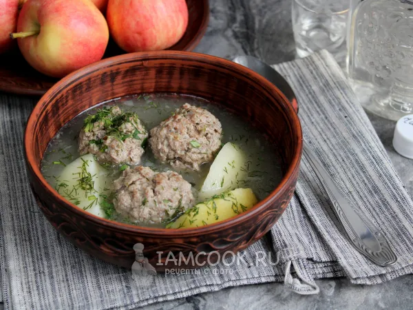 Фото готового блюда: Армянский суп с фрикадельками из баранины