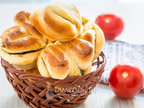 Фото готового блюда: Булочки с чесноком и зеленью