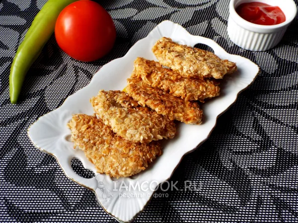 Фото готового блюда: Наггетсы в овсяных хлопьях