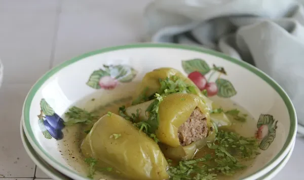 Фото блюда: Фаршированный перец с мясом и грибами