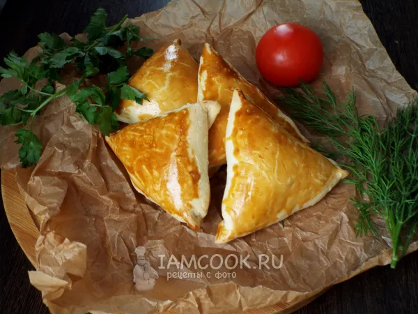 Фото готового блюда: Самса с яйцом и луком