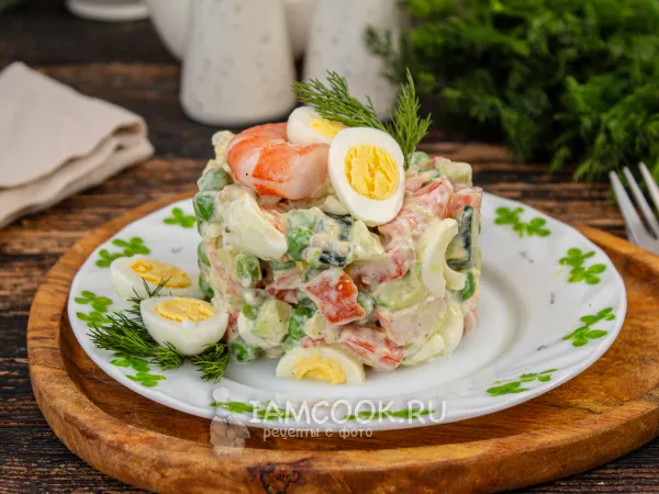 Фото блюда: ПП-оливье с креветками