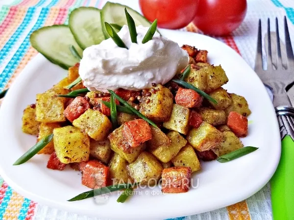 Фото готового блюда: Жареный корень сельдерея с морковью