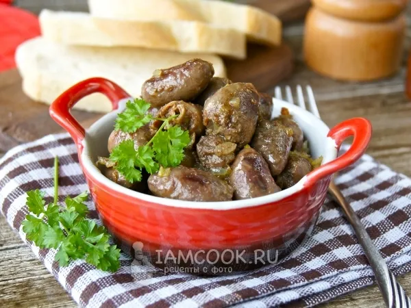 Фото блюда: Жареные куриные сердечки
