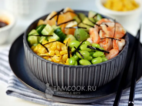 Фото блюда: Поке с бобами эдамаме