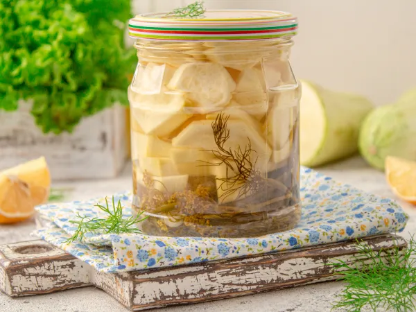 Фото блюда: Маринованные кабачки с лимонной кислотой на зиму