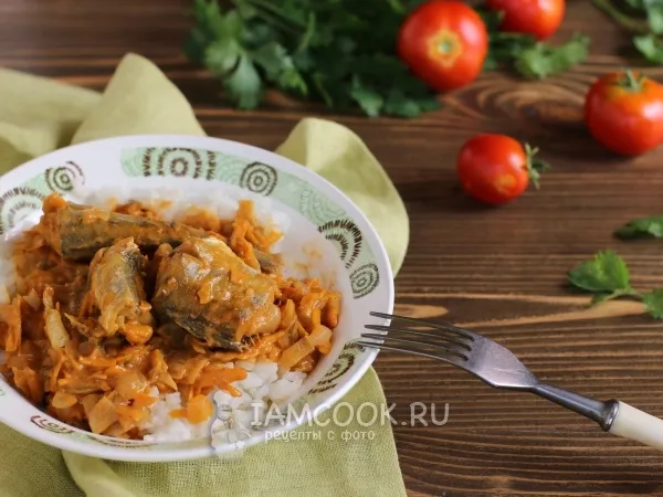 Фото блюда: Тушеная навага с луком и морковью