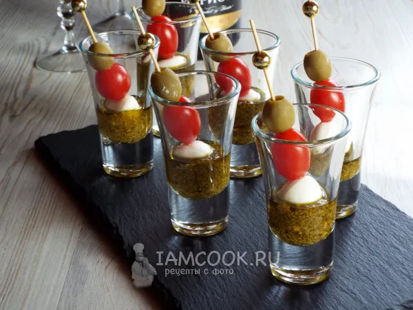 Фото блюда: Канапе в рюмках