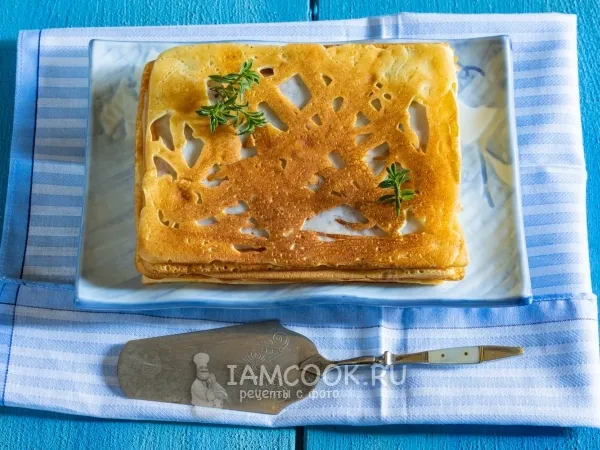 Фото блюда: Блинчики с сыром и чесноком