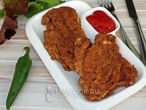 Фото блюда: Куриные отбивные в панировочных сухарях