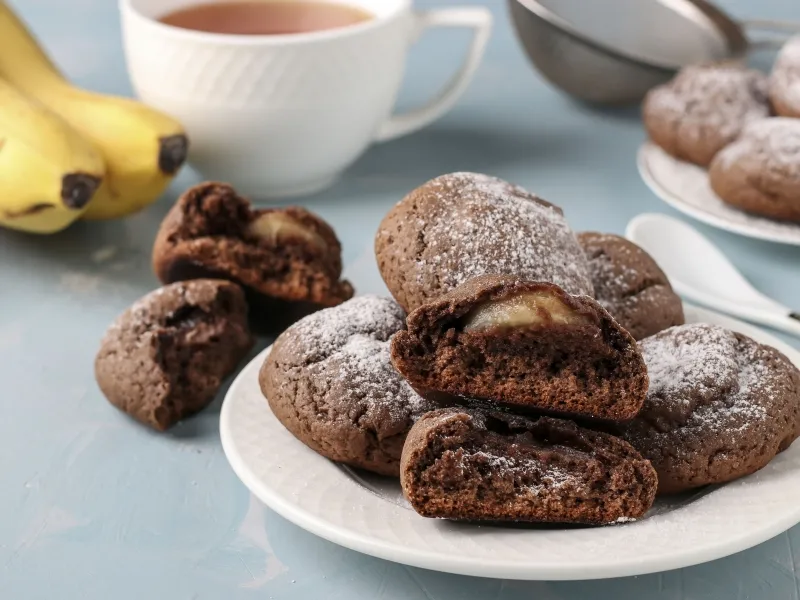 Фото готового блюда: Шоколадные пряники с бананами