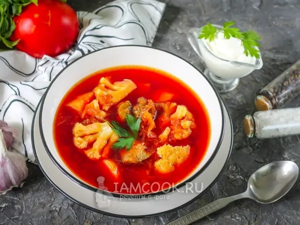 Фото блюда: Борщ с цветной капустой