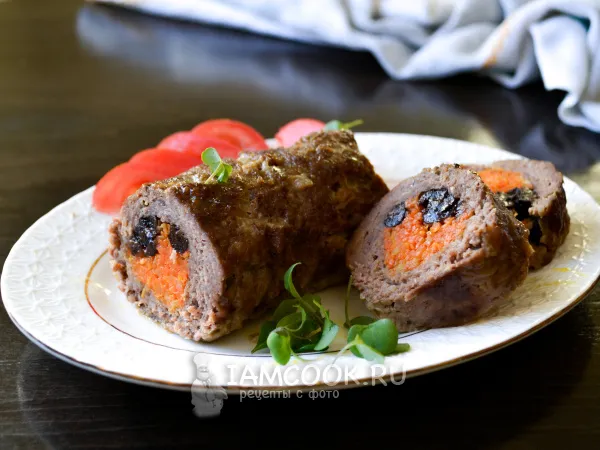 Фото блюда: Рулет из фарша с начинкой в аэрогриле