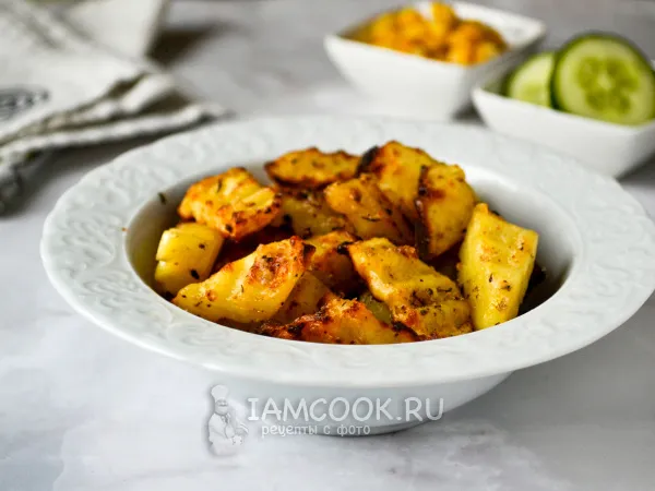 Фото готового блюда: Картошка в сметане в аэрогриле