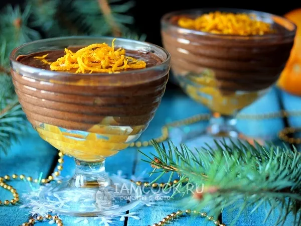 Фото готового блюда: Шоколадный мусс с апельсином