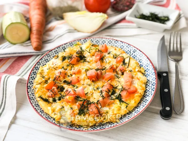 Фото готового блюда: Фриттата с кабачком и морковью