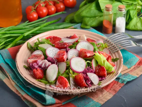 Фото блюда: Салат со щавелем и красным апельсином