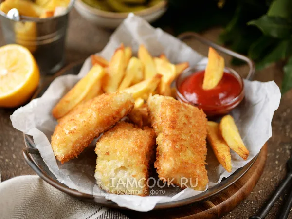 Фото готового блюда: Фиш-энд-чипс