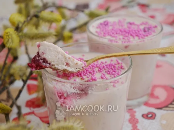 Фото блюда: Творожное желе с вишней