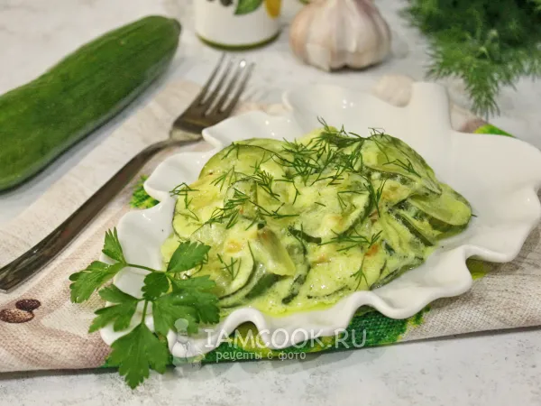 Фото блюда: Тушеные огурцы в сметане