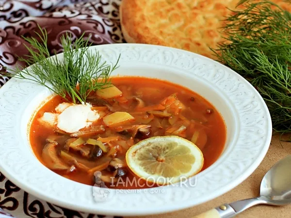 Фото готового блюда: Постная солянка с грибами