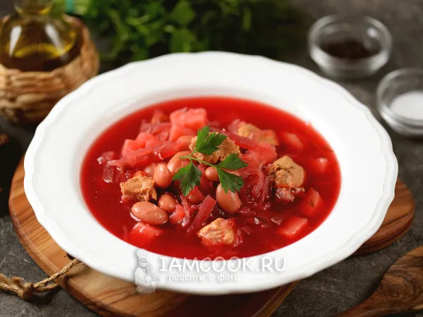 Фото блюда: Борщ с квашеной капустой и фасолью