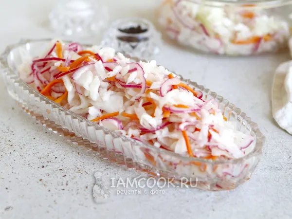 Фото блюда: Салат из квашеной капусты с луком