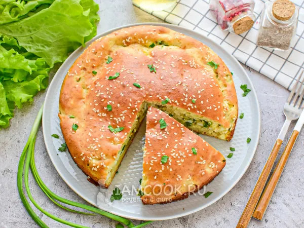 Фото блюда: ПП пирог с яйцом и луком