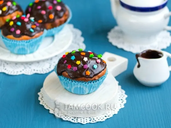 Фото готового блюда: Шоколадная глазурь для кексов