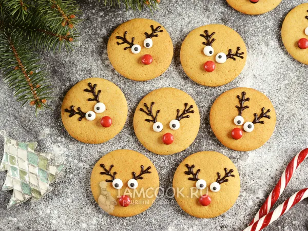 Фото готового блюда: Пряное печенье «Олени Санты»