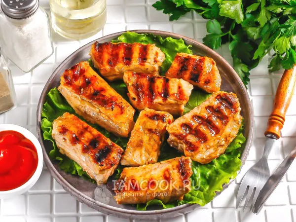 Фото готового блюда: Свиные ребрышки на электрогриле