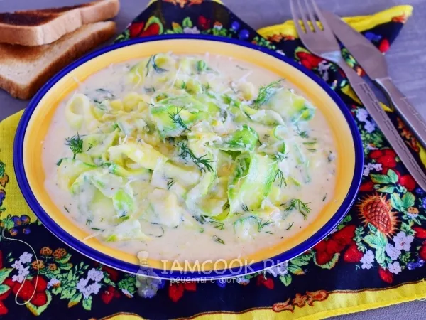 Фото блюда: Тушеные кабачки с сыром