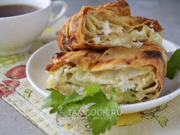 Фото блюда: Сабурани из лаваша с сыром в духовке