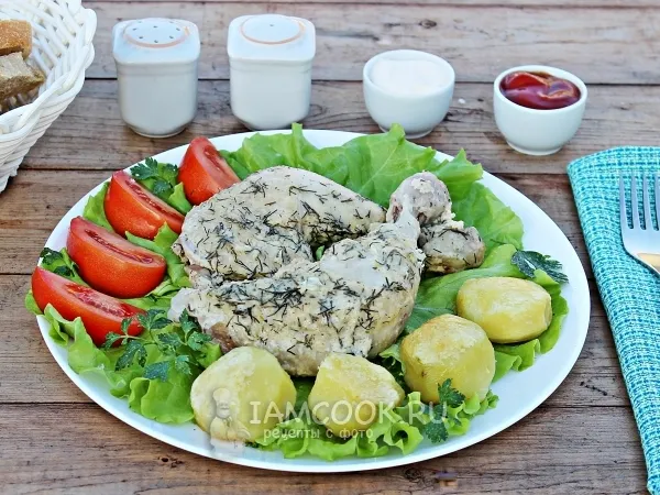 Фото готового блюда: Курица в йогурте в мультиварке