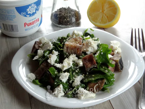 Фото блюда: Салат с хрустящими баклажанами и руколой