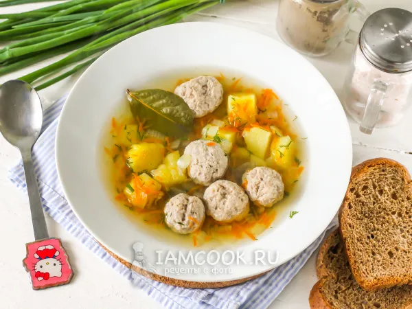 Фото готового блюда: Детский суп с фрикадельками