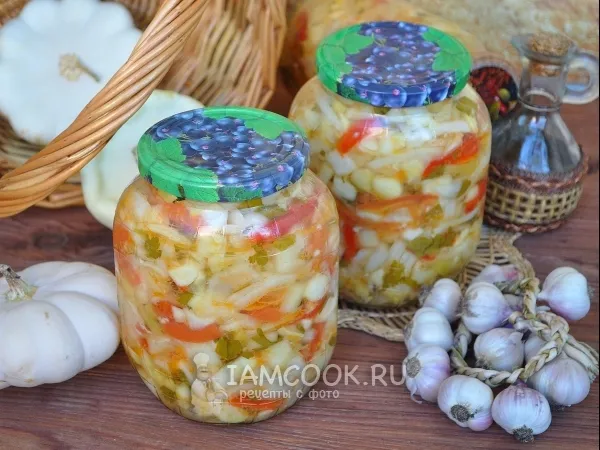 Фото блюда: Салат из патиссонов на зиму