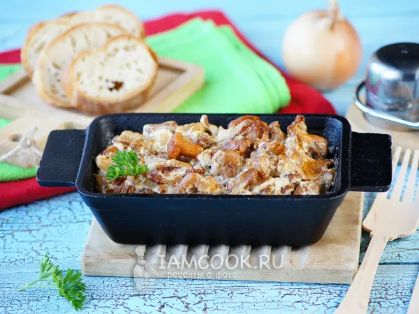 Фото блюда: Лисички в сметане в духовке